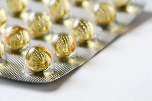 Blister pack of golden capsules